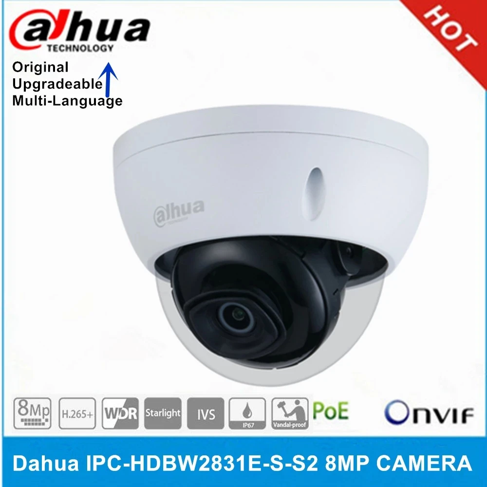 Telecamera Di Sicurezza IP 8MP Starlight Con Audio - Videocamera Dome Esterna/Interna IPC-HDBW3841E