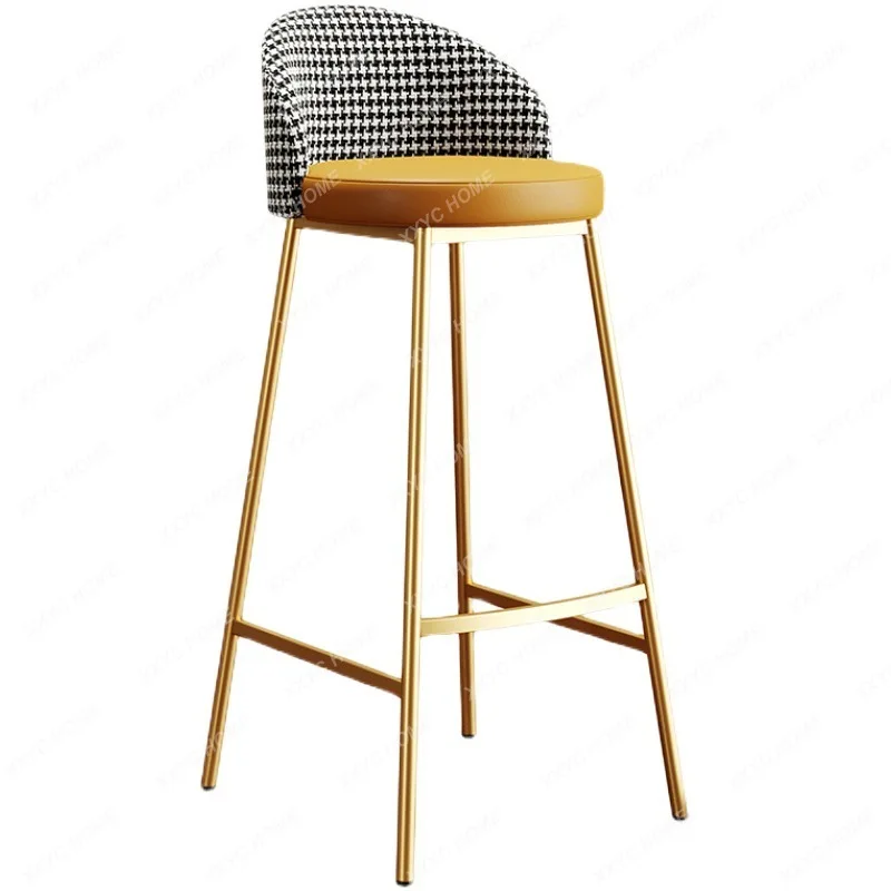 

Light Luxury Bar Stool Modern Minimalist Chair Front Desk Bar Stool Fashion Backrest Bar Chair