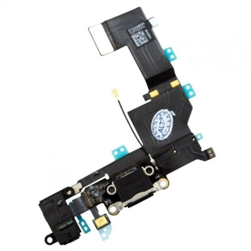 Connettore Di Ricarica Compatibile Per Apple Iphone 5S Cavo Flessibile Di Ricambio Nero # Apple Iphone 5S (A1453, A1457, A1530, A1533)