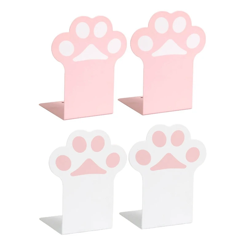 

for Cat Paw Book Stand Holder Shelf Desktop Bookends for Kid Child Student H7EC