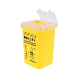 1L Disposable Plastic Tattoo Waste Container for Sharps and Needle Tips (Yellow)