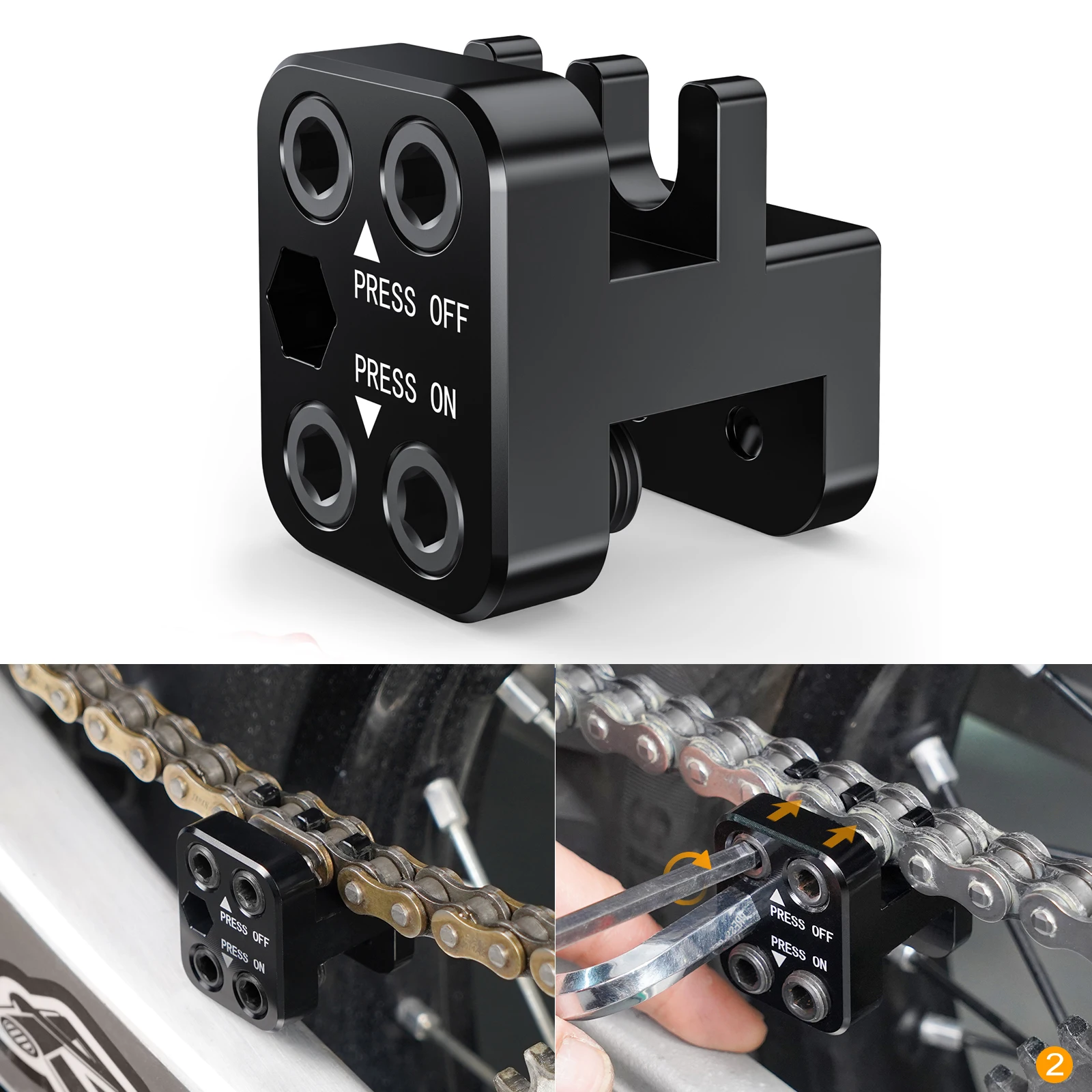 Universale Moto Atv Dirt Bike Master Link Chain Press Tool Per 50 520 525 530 Series Catene Allineamento Di Regolazione Della Catena