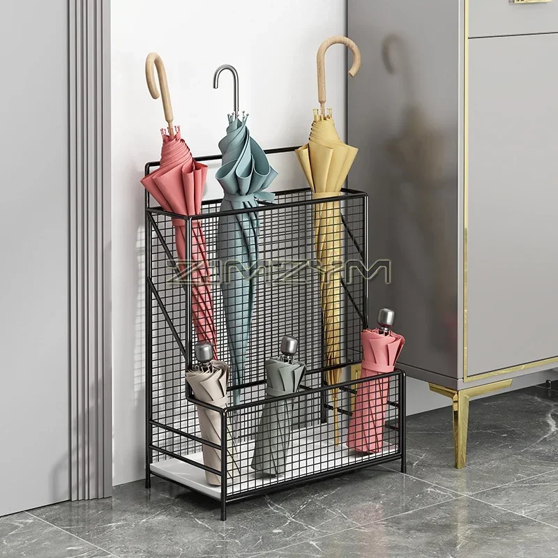 2In1 Umbrella Storage Stand Free Standing Entrance Lobby Drain Holder Large Capacity Umbrella Organizer With Removable Drip Tray