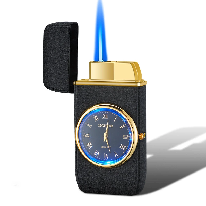 Isqueiros a Gรกs Butano ร Prova de Vento, Isqueiros Turbo Incomuns, Relรณgio De Metal, Gadget Masculino, Isqueiros De Charuto, Presente