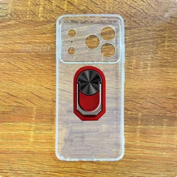 Custodia per telefono potenziata con supporto anello sul retro - Cover in silicone TPU morbido per smartphone 6.56