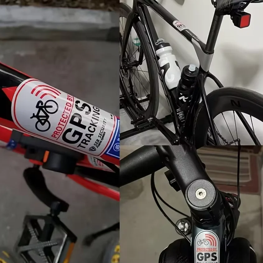 Bike Stickers 1set Bicycle GPS Scooter Motorcycle Anti-Theft Warning Tracking Reflective Waterproof