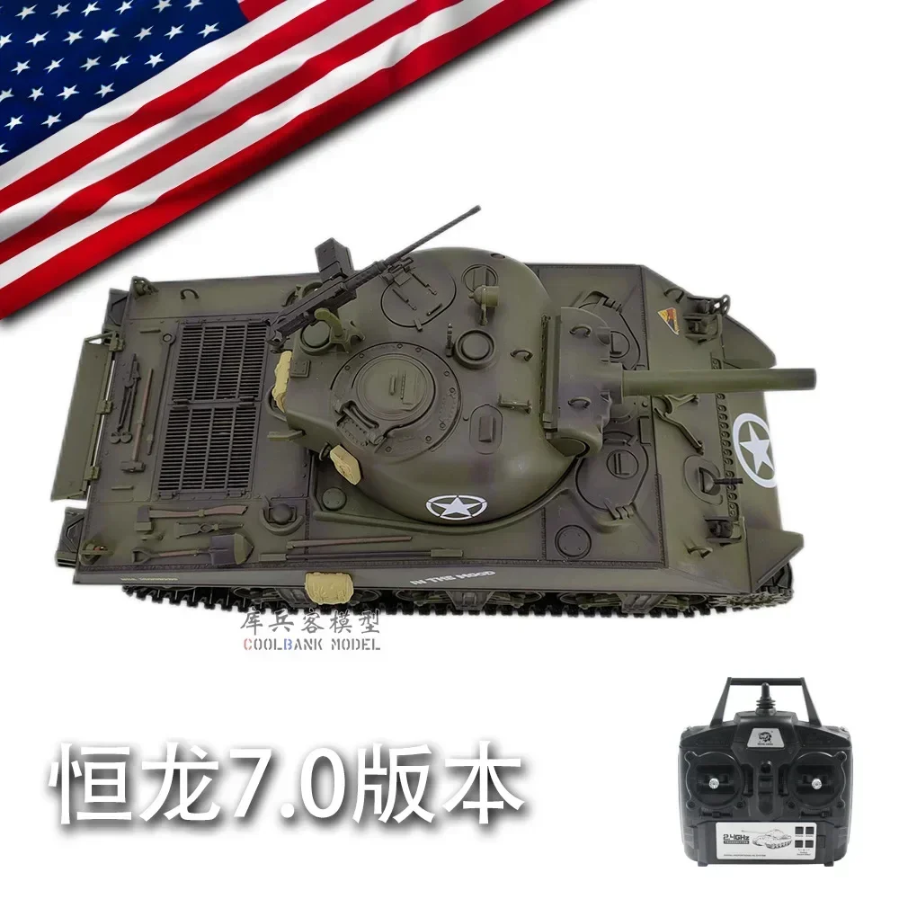 Rc Henglong Large Remote Control Tank M4a3 Sherman Multi Functional Battle Simulation Tank Toy Model New Year Gift For Child 3