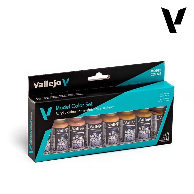 모델 및 미니어처용 AV vallejo 아크릴 색상 8X17ml Skintones 친환경 수성 아크릴 세트