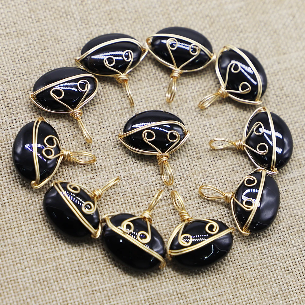 10P/Lot Free Shipping Natural Stone Agate Winding Egg Pendant Handmade Creative Necklace Diy Charm Jewelry Accessories Wholesale