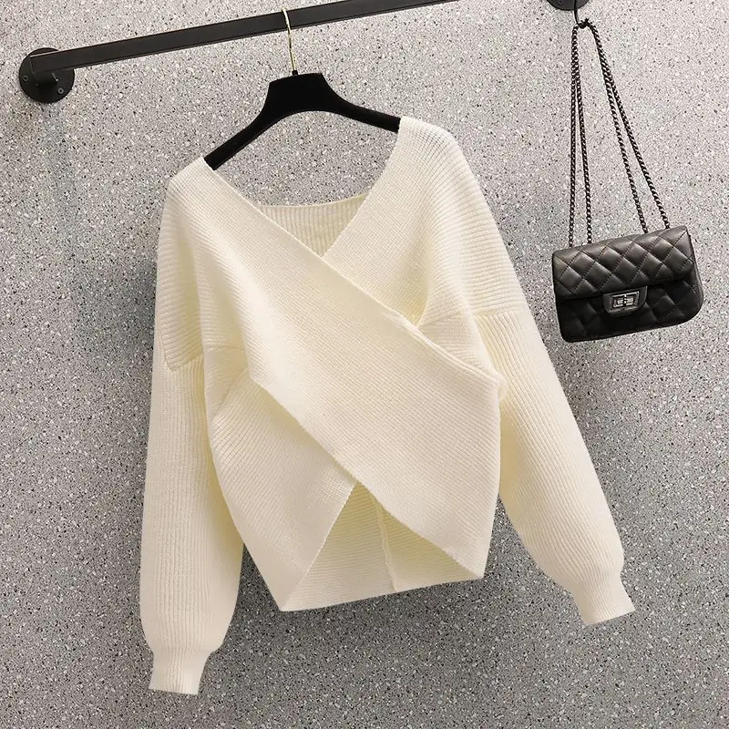 Autumn and Winter Set Women's New Korean Edition Western Style Slim Cross Sweater Vest Skirt Two Piece Set Trendy
