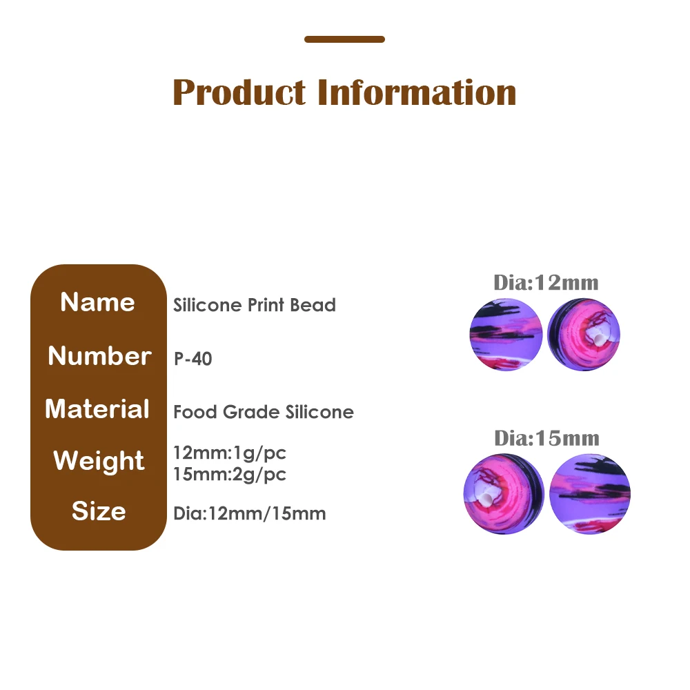 Chenkai 50PCS 15mm Red Ball Print Silicone Beads Baby Round Shaped Bead Teething BPA Free DIY Sensory Chewing Toys Accessories 57 Scb67dcdacdd14442ab05a4d2daecfbb8g