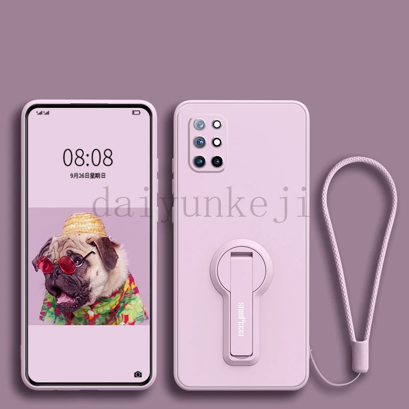 Shockproof Silicone Phone Case with Bracket Holder and Screen Protector
