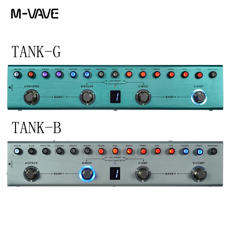 M-vave-Micマルチエフェクトペダル、タンク-g、36プリセット、9 