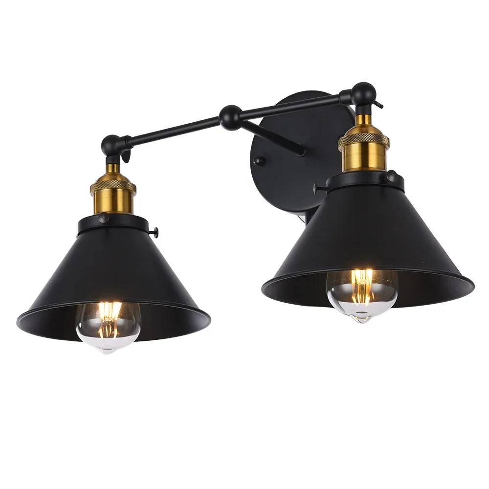 مصباح حائط بتصميم صناعي أمريكي، مصباح فني حديدي مز...