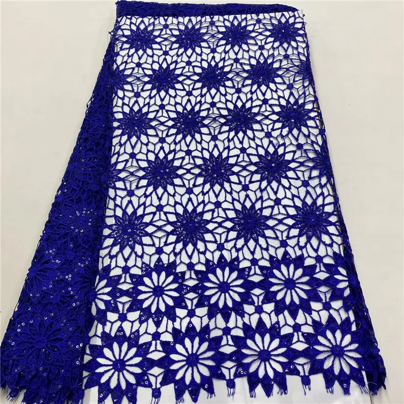 

5 Yard Newest Hot Selling French Lace With Sequins African Tulle Cord Lace Net Embroidered Fabric For Wedding Party 4L123003