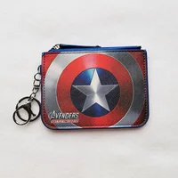 Anime Disney Wallet Super Hero Series Cartoon Captain Coin Purse Avenger Heros Iron Man ID Card Bags Short PU Bags Kids Gifts 2