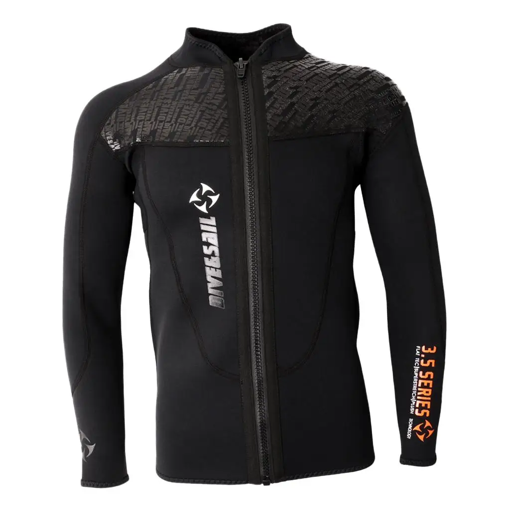 Men 3mm Neoprene Diving Swim Surf Tops Long Sleeve Zipper Wetsuits Jacket diving suits