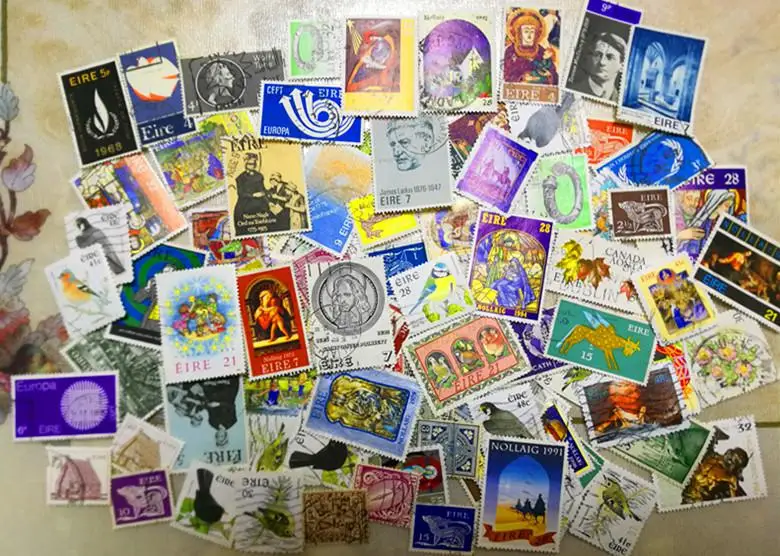 Irish Stamps 100 Different Real Used Ireland Post Stamps Postage Collectible Postage Stamps Collecting Material For Scrapbooking