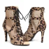 Girls Latin Dance Shoes Women Modern Dance Salsa High-Top Sandals Dance Hall Shoes Ladies Fashion Sexy High-Heeled Suede Boots 4