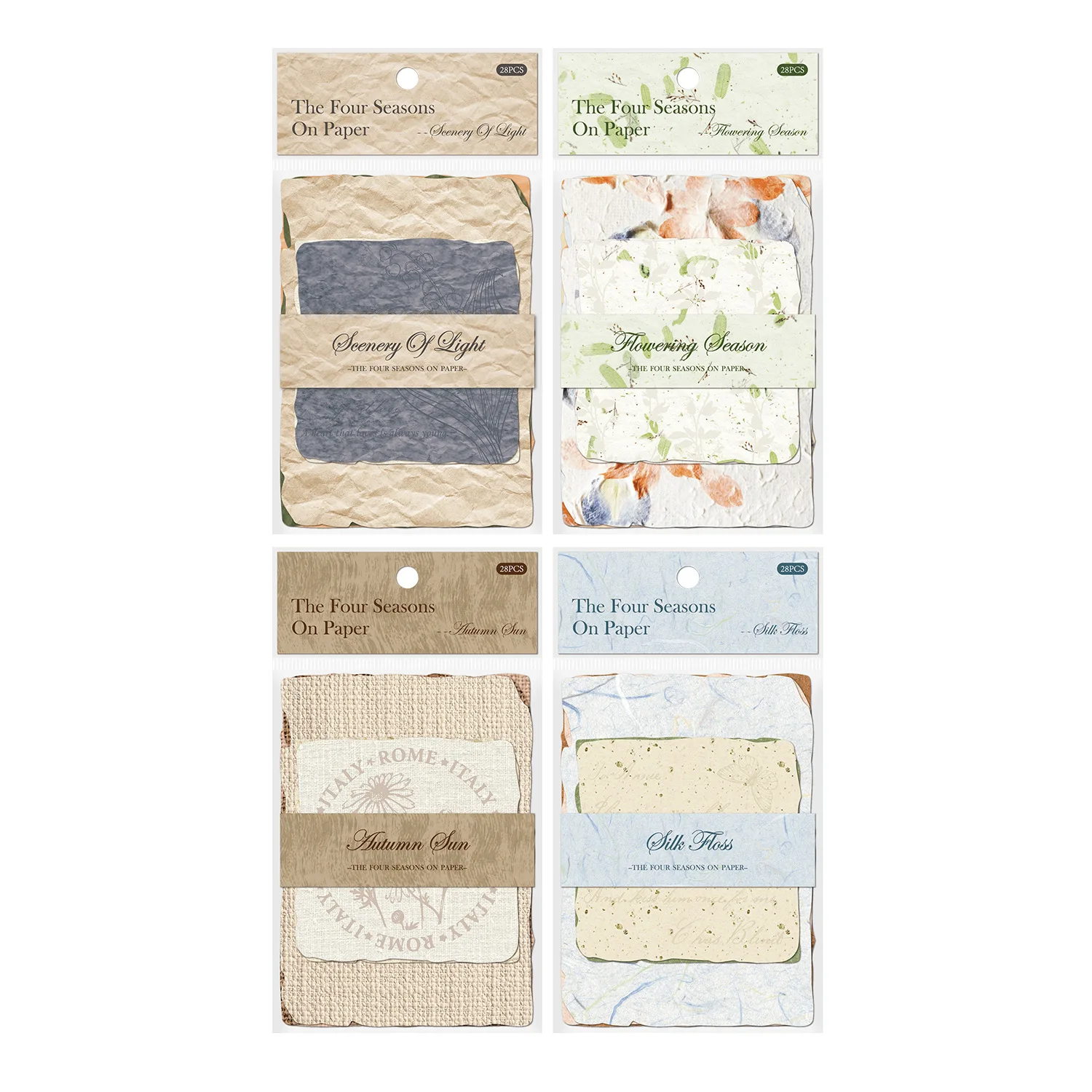 Vintage 3D texture Material paper 28 pcs Planner Decorative Diary Scrapbooking