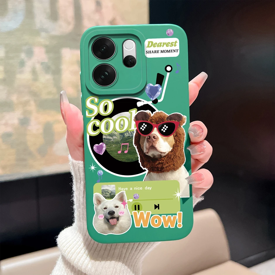Brilliant Flower Kitten Anti-Drop Liquid Silicone Case