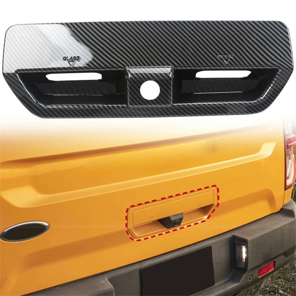 ABS Carbon Fiber Car Tailgate Handle Decoration Cover Trim for Ford Bronco Sport 2021-2022