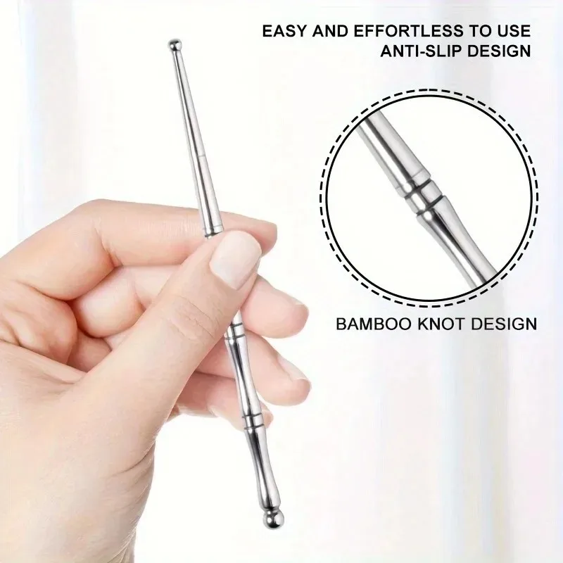 Stainless Steel Acupuncture Pen - Dual Head Massage Tool for Deep Tissue, Trigger Points & Acupressure, Handheld Relaxation
