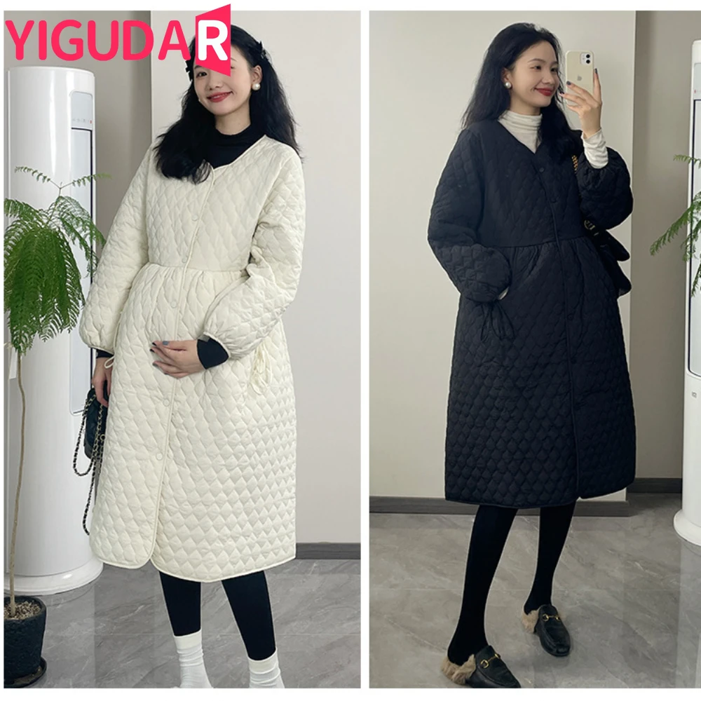 Autumn Winter Fashion Padded Maternity Coats Elegant Loose Outwear Clothes for Pregnant Women Pregnancy photoshoot Coats
