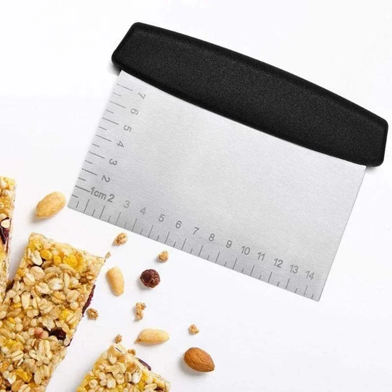 Stainless Steel Scraper & Chopper Kitchen Pastry Metal Dough Cutter Icing Smoother Cake Decorating Scraper Dough Chopper