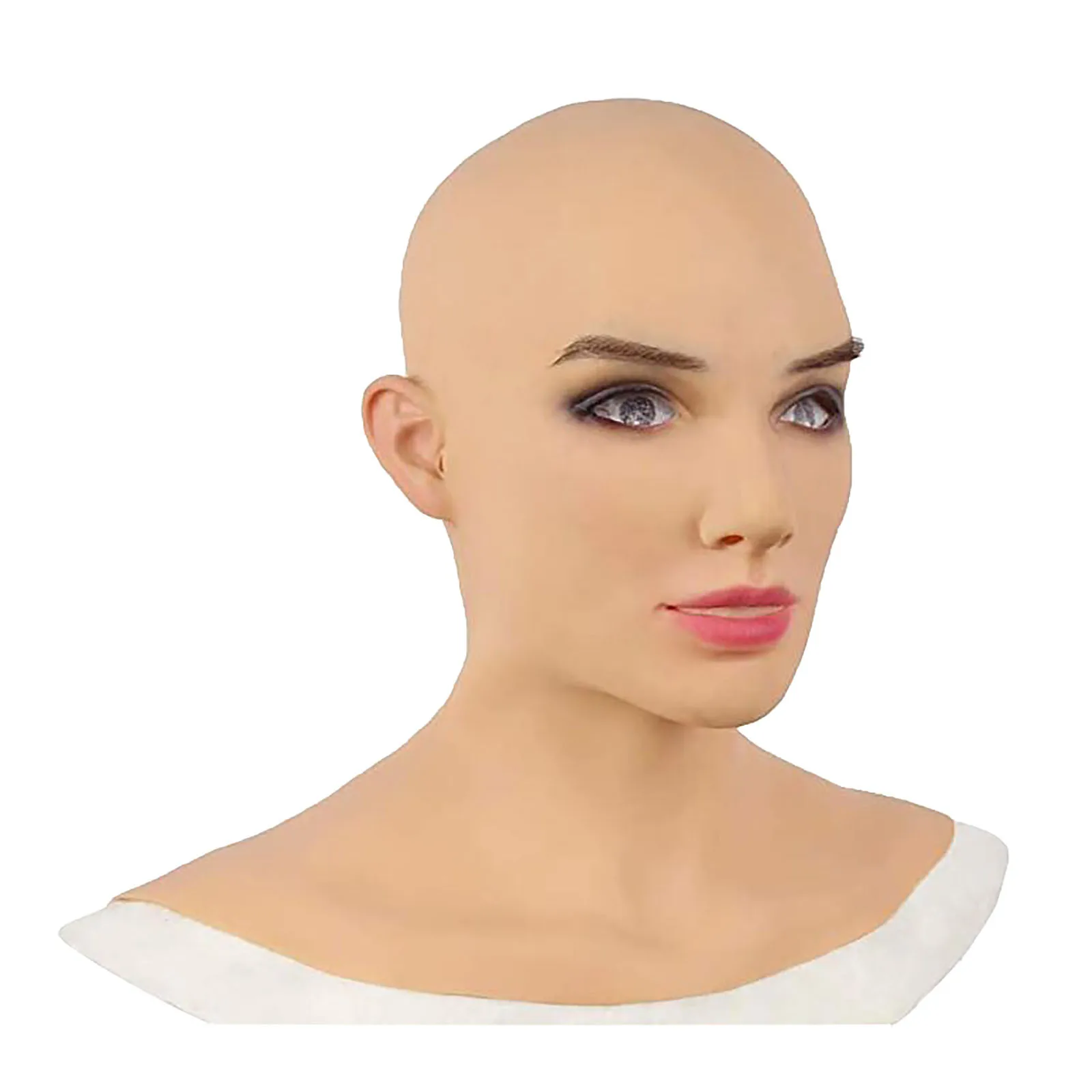 Silicone Full Head Mask para Adulto, Chapelaria em Forma Feminina, Crossdresser Acessório, Halloween Cosplay, Alta Qualidade