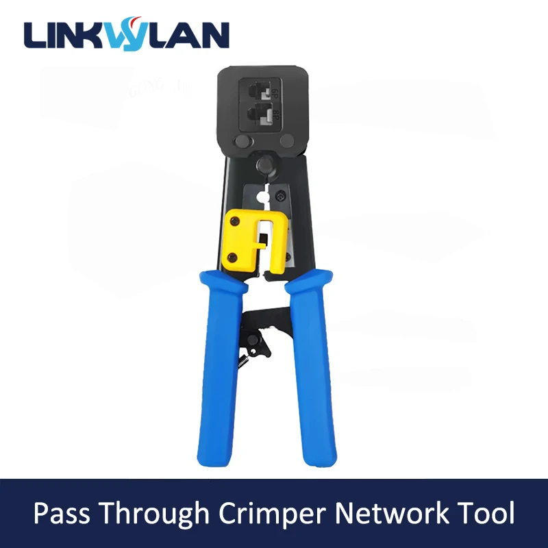 Linkwylan-passthrough Crimper Network Tool Stripper Cabo Pressionando Clamp Tongs Clip Multifunction Rj45 Rj12 Cat5 Cat6 8p8c