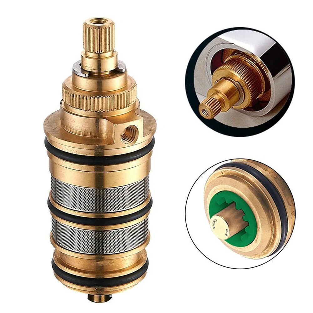 Description Picture 6 of itemBrass Thermostatic Cartridge Shower Mixer Valve Fitting Replacement Repair-Kit Thermostat Mixer Tap Home Shower Mixing Valve