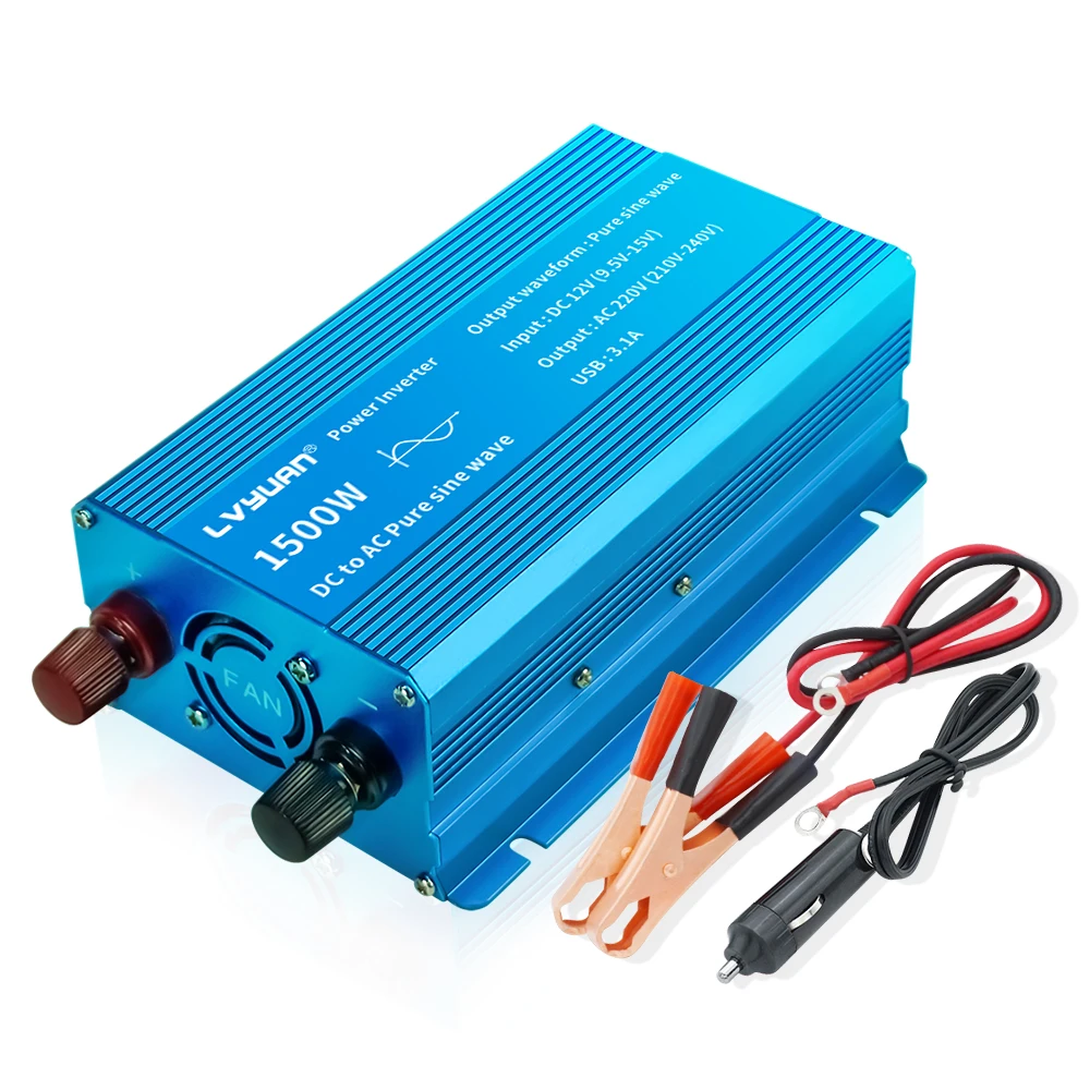 1500W Pure Sine Wave Inverter | DC 12V To AC 220V - 230V 50Hz / 60Hz EU