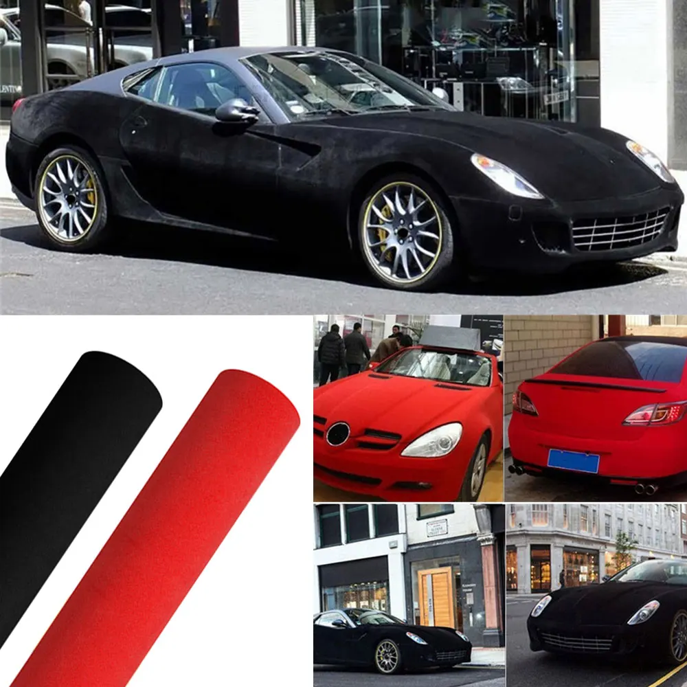 1Pc Vinyl Car Velvet Film Universal Car Wrapping Sheet Sticker Multifunzionale Auto Decoration Covers Accessori Esterni Per Auto