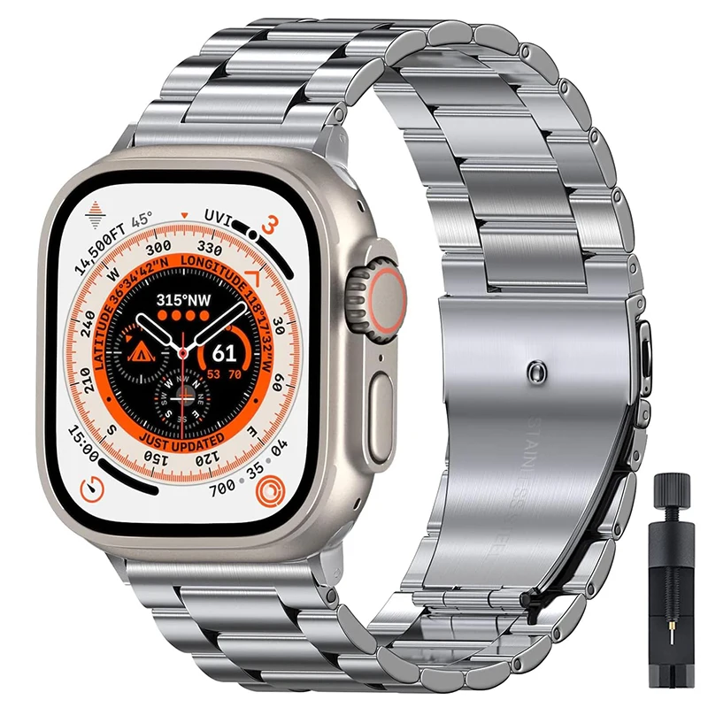 Premium Stainless Steel Watch Strap - Elegant Metal Bracelet
