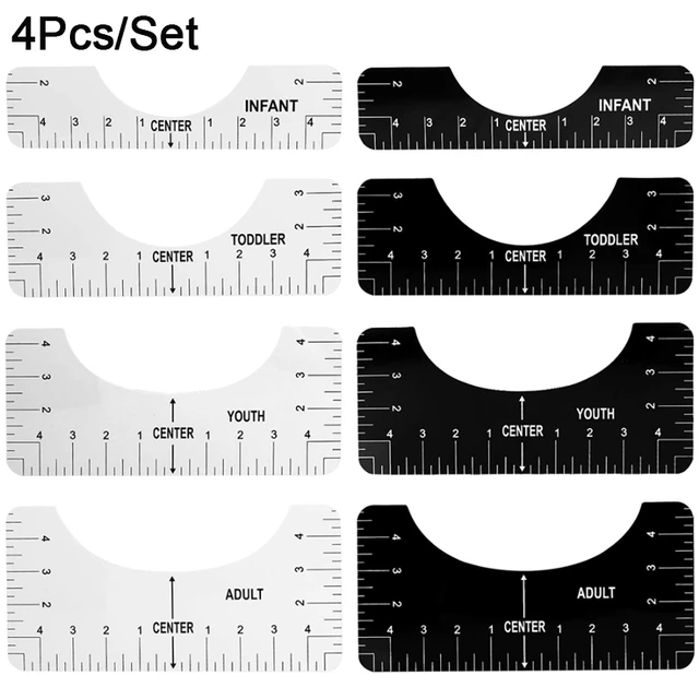 4pcs Tshirt Ruler Guide for Guiding T-Shirt PVC Alignment-T-Shirt