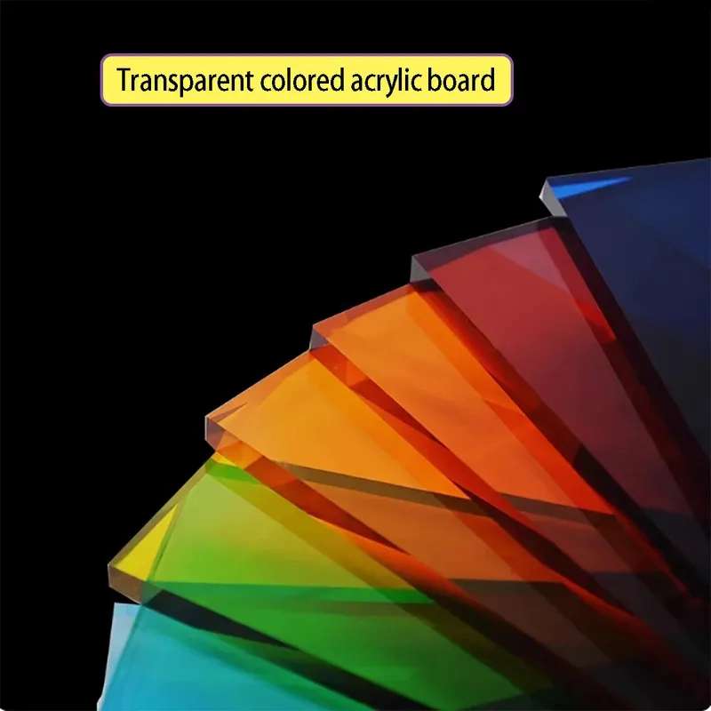 3-10mm Dicke Farbige Transluzente Acrylplatten Dekorationsmaterial DIY 100x100 200x200 300x300mm A4-Größe Panel