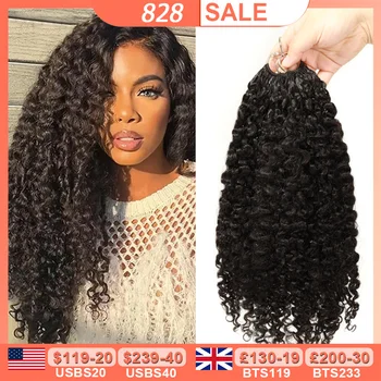Capelli umani all'uncinetto Estensioni dei capelli all'uncinetto pre-separate ricci birmani Senza nodi Capelli umani al 100% Parrucche ricci a testa piena Capelli Remy