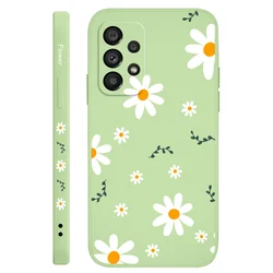 Floral Meadow Protective Phone Case - Elegant Daisy Design for Samsung A73 5G (Light Green)