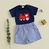 Toddler Boys Dinosaur Print T-Shirt and Shorts Set Cute Animal Graphic Tee with Matching Bottoms Summer Outfit 2-piece Set 1