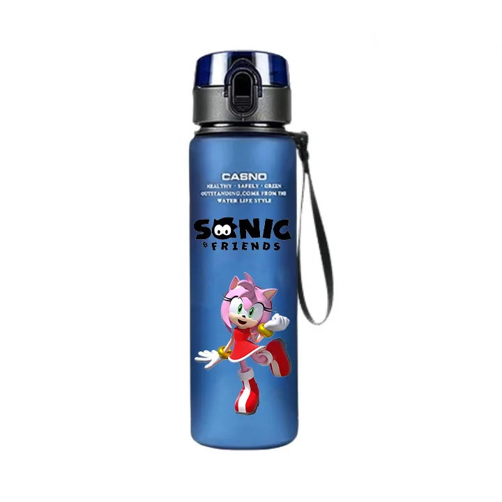 thumbnail image 1 of Vaso de agua Sonic The Hedgehog de 560 ml, gran capacidad, portátil, de plástico azul y negro, para ciclismo, deportes, regalo de cumpleaños, 1 of 5