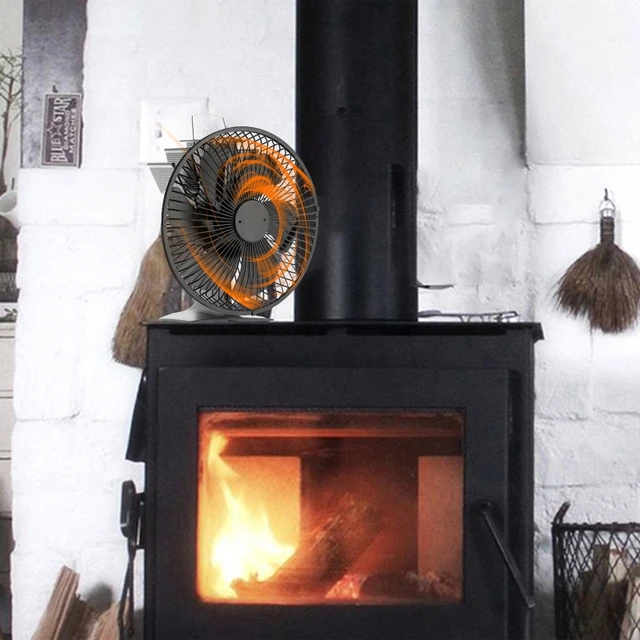 6 Blades Fireplace Fan with Protective Cover Non Electric Silent Heat  Powered Circulates for Warm Wood Burning Stove Fan Log New - AliExpress