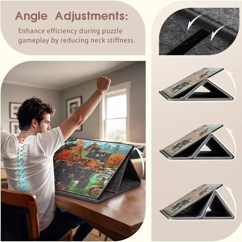 Portable Puzzle Table with Color Tray and Stand