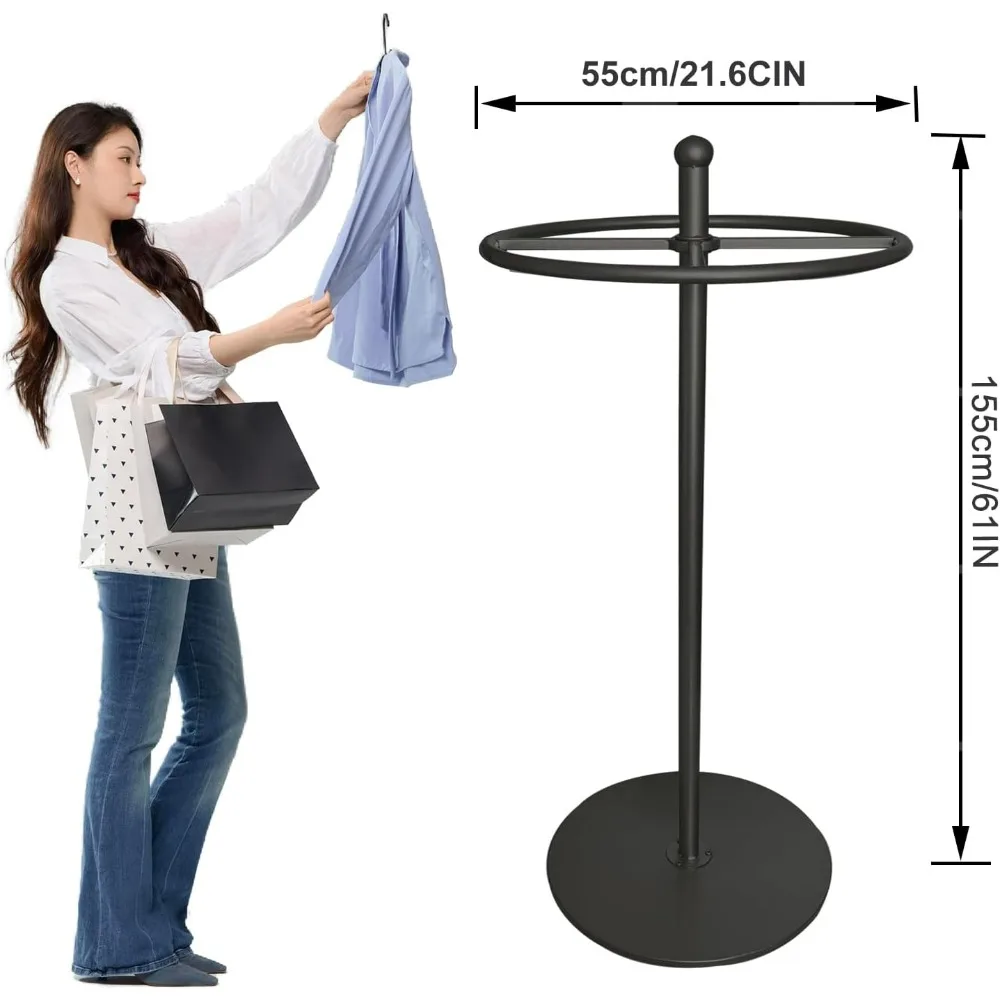Portable Floor Clothing Rack for Retail and Home Use - Rotatable Display Stand for Hanging Garments in Boutiques and Bedrooms