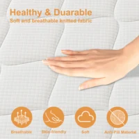 SKSBTF карманный пружинный матрас толщиной 25 см, матрасы из пены с эффектом памяти, гибридные дышащие бесшумные коврики для сна для взрослых — изображение 4