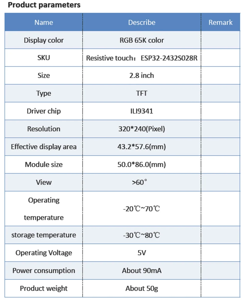 RCmall 5,5-дюймовый дисплей ESP32, фотодисплей 2,8*240, ЖК-экран TFT ...