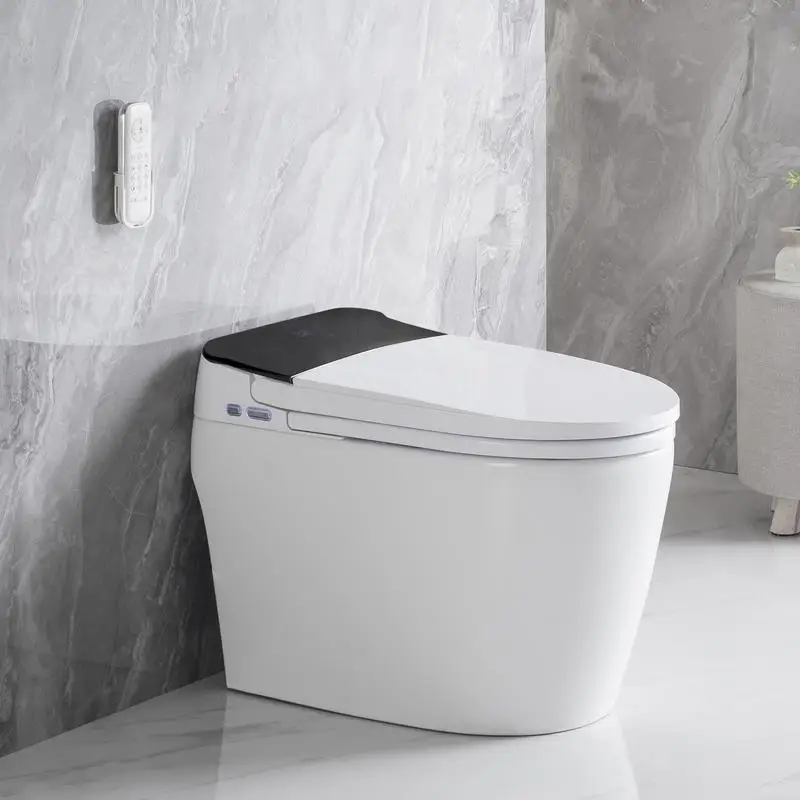 Elongated Smart Toilet with Heated Bidet Seat