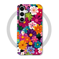 Colorful Flower Magnetic Case with 2 - in - 1 Film Cover - Galaxy S20 FE (DF - CIX2H1 - JSS167)