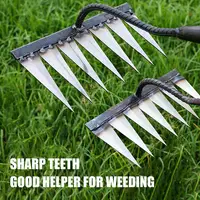 Carbon Steel Garden Hand Rake Tines Rake Dethatching Weeding Acreage Rake Rock Gravel Root Garden Tools 4/5/6/7 Tines 1