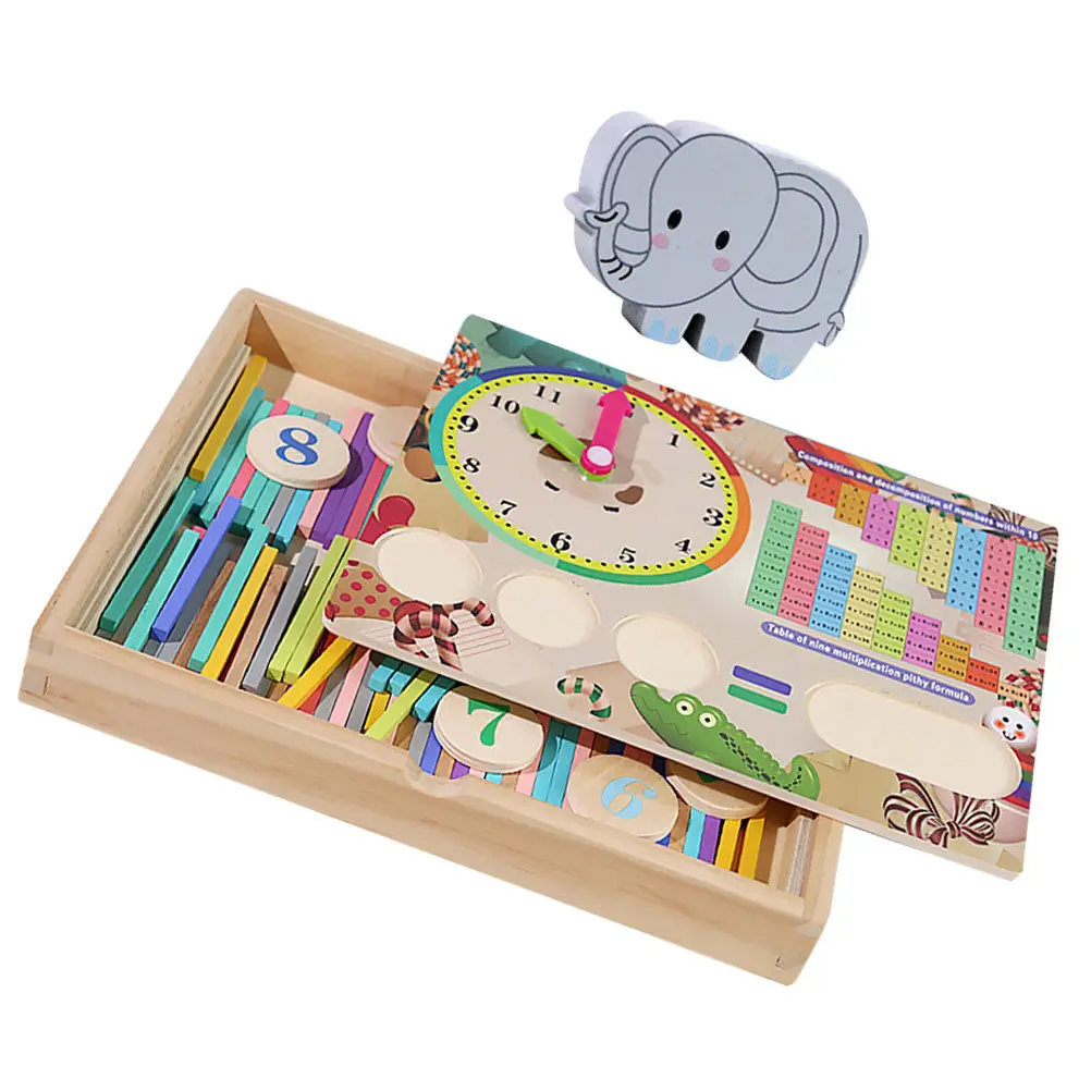 1세트 수학 학습 도구 어린이 장난감 다기능 학습 보드 내구성이 뛰어난 부드럽고 광택이 나는 상상력 자극 장난감